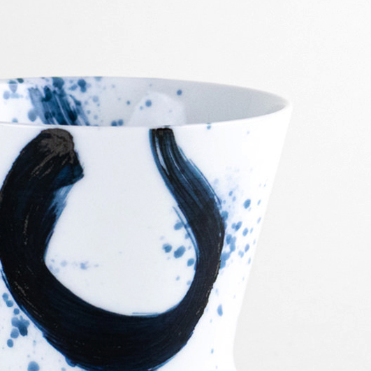 Sometsuke cup decorated with bold brushwork