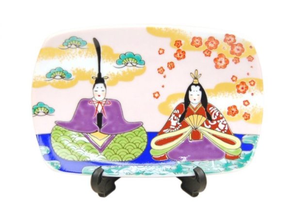 [Made in Japan] Hina ningyou Ornamental plate (a plate displayed at the Girls' Festival)