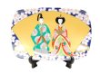 [Made in Japan] Senmen hina Ornamental plate (Large)  (a plate displayed at the Girls' Festival)