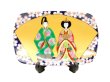 [Made in Japan] Senmen hina Ornamental plate (Small)  (a plate displayed at the Girls' Festival)