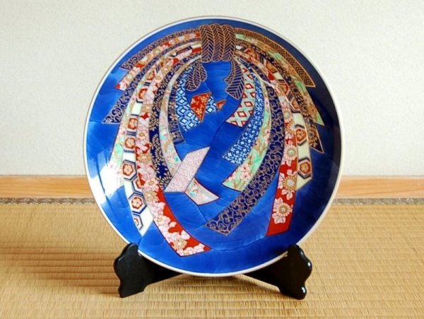 [Made in Japan] Kinsai Noshi Ornamental plate(45cm)