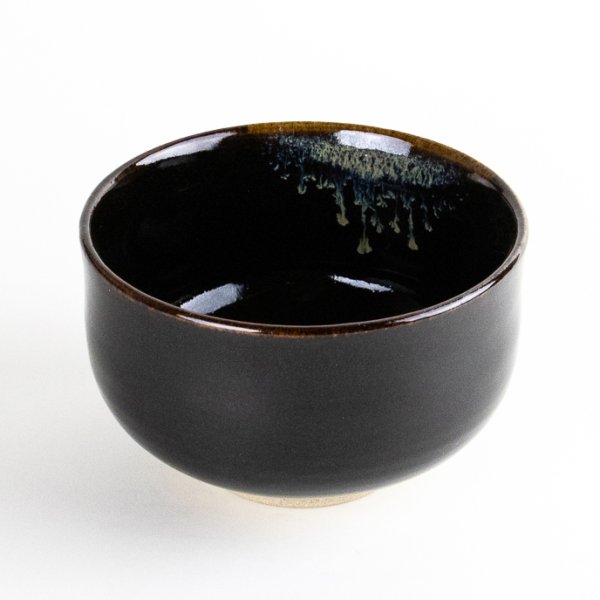 Photo4: Matcha Bowl Shikkoku Black with Wooden Box (4)
