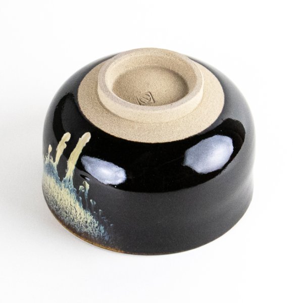 Photo6: Matcha Bowl Shikkoku Black with Wooden Box (6)