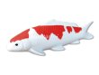 Photo1: Figurine Koi kohaku Carp red and white (30cm/11.8in) (1)