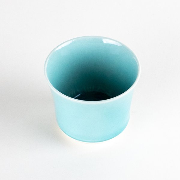 Photo3: Sake Cup Asanoha Aquamarine (3)