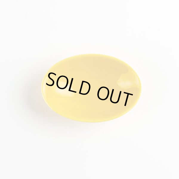 Photo2: Small Plate Oval mamezara Yellow (7cm/2.7in) (2)