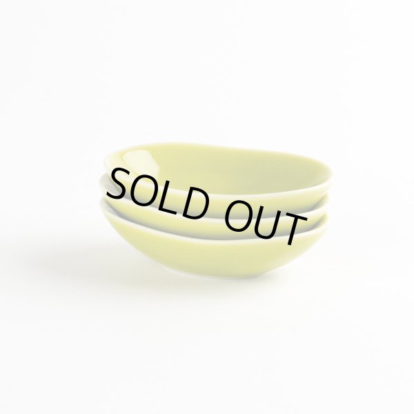 Photo5: Small Plate Oval mamezara Green (7cm/2.7in) (5)