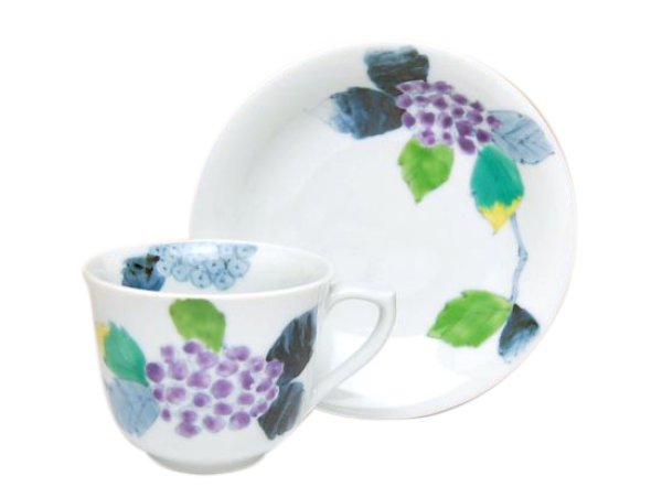 [Made in Japan] Somenishiki Ajisai (hydrangea) Cup and saucer