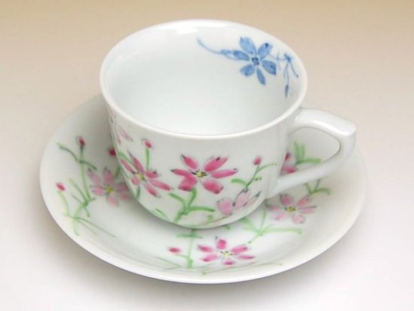 Photo3: Coffee Cup and Saucer Somenishiki cosmos (3)