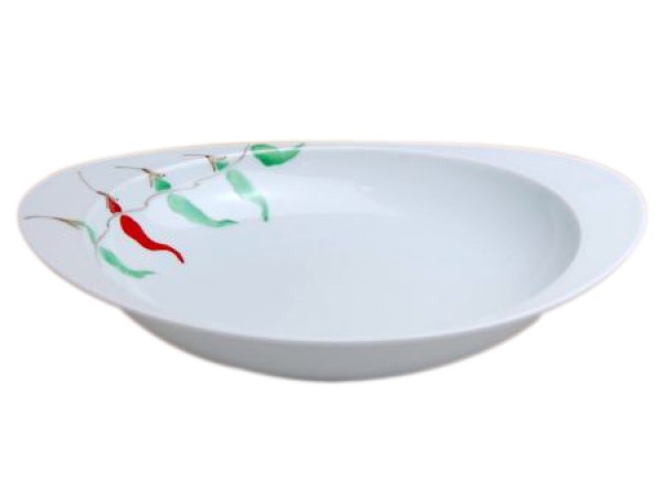 [Made in Japan] Red pepper Oval dish