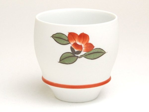 Photo2: Sake Cup Yuki tsubaki (Round) SAKE GLASS (2)