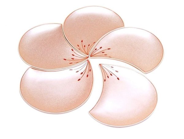 [Made in Japan] Ume hanabira plum (Pink) Small plates (five pieces of sets)