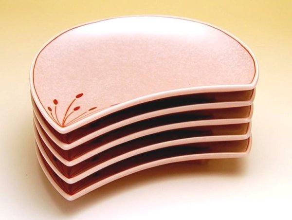 Photo3: Small Plate (five pieces of sets) Ume hanabira plum (Pink) (3)