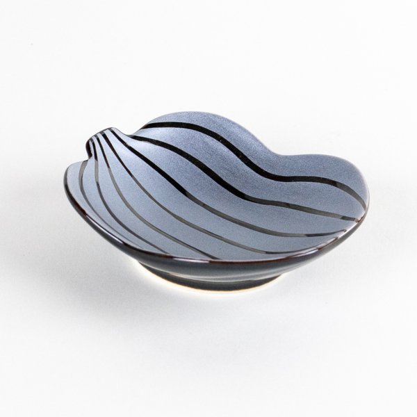 Photo1: Gourd-Shaped Small Plate Nishiki Ginsai Silver (9 cm/3.5 in) (1)