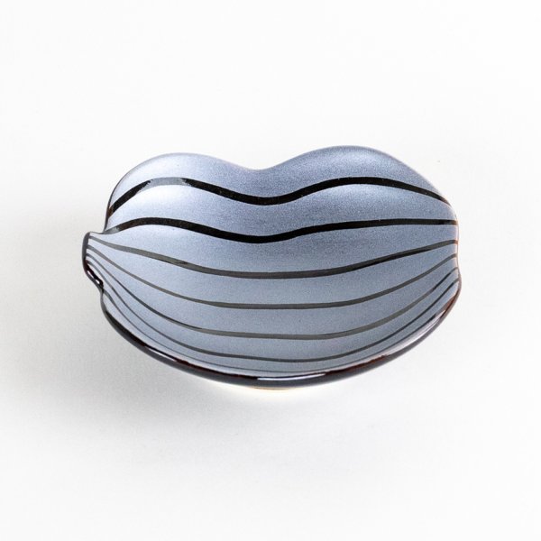 Photo4: Gourd-Shaped Small Plate Nishiki Ginsai Silver (9 cm/3.5 in) (4)