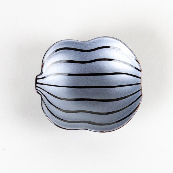 Photo5: Gourd-Shaped Small Plate Nishiki Ginsai Silver (9 cm/3.5 in) (5)