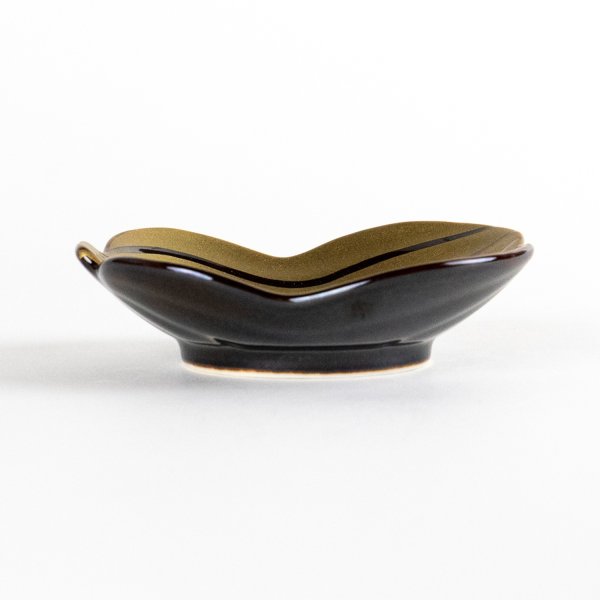Photo2: Gourd-Shaped Small Plate Nishiki Kinsai Gold (9 cm/3.5 in) (2)