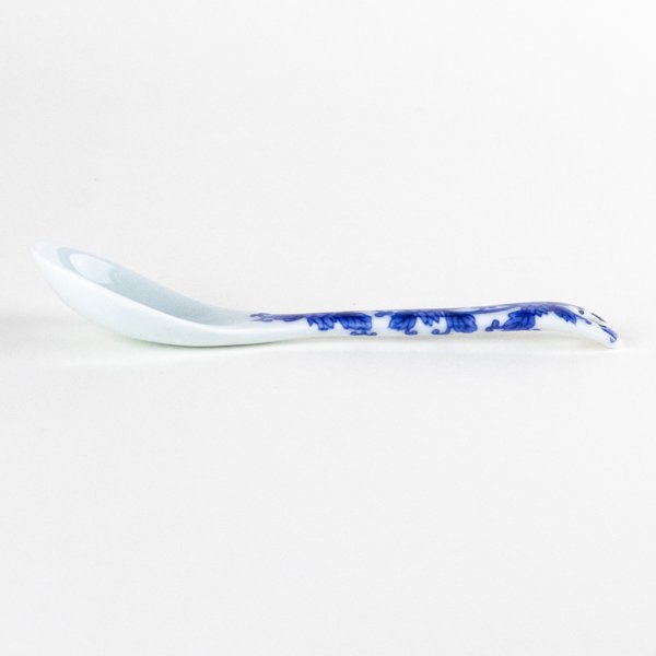 Photo3: Porcelain Dessert Spoon Karakusa Blue (3)