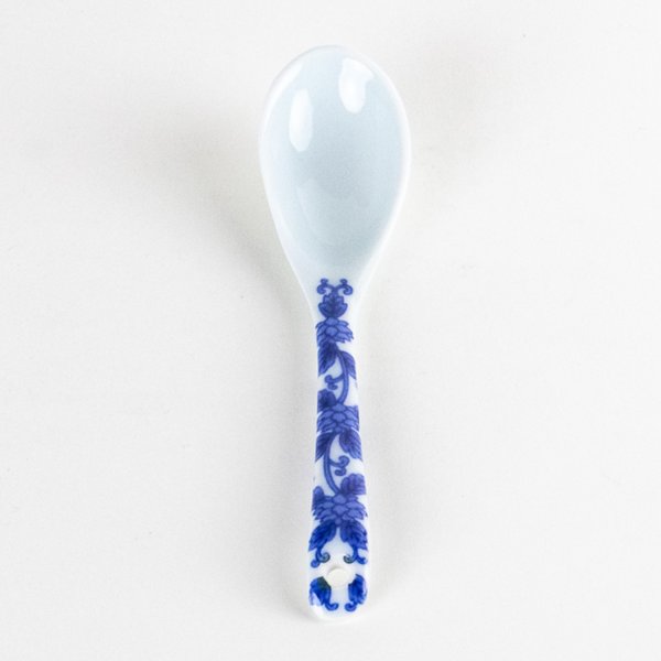 Photo5: Porcelain Dessert Spoon Karakusa Blue (5)