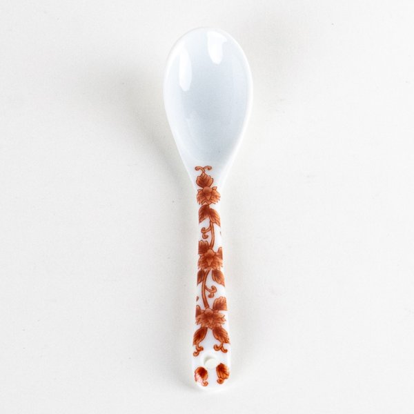 Photo5: Porcelain Dessert Spoon Karakusa Red (5)