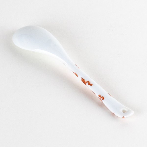 Photo6: Porcelain Dessert Spoon Karakusa Red (6)