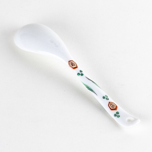 Photo5: Porcelain Dessert Spoon Ryusui Green (5)