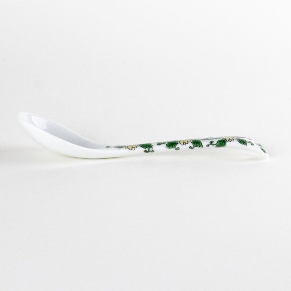 Photo3: Porcelain Dessert Spoon Nishiki-Hanakarakusa Green (3)