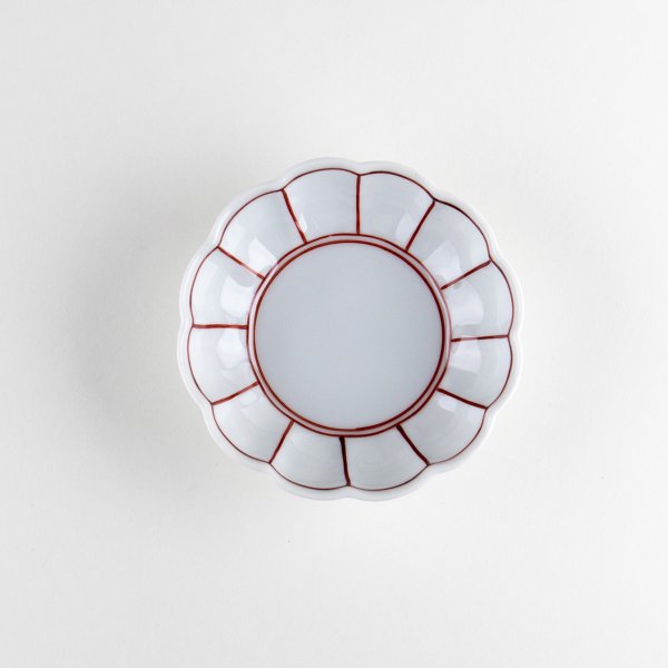Photo3: Small Bowl Akae fuchidori sen (7.5cm/3in) (3)