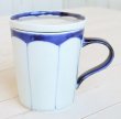 Photo1: Mug with lid Mikan wari Blue (1)