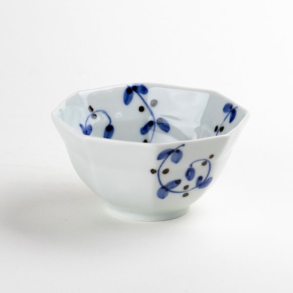 Photo1: Small Bowl Sometsuke sabi karakusa (9.7cm/3.8in) (1)