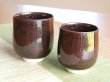 Photo2: Yunomi Tea Cup for Green Tea Yuteki Tenmoku (pair) (2)