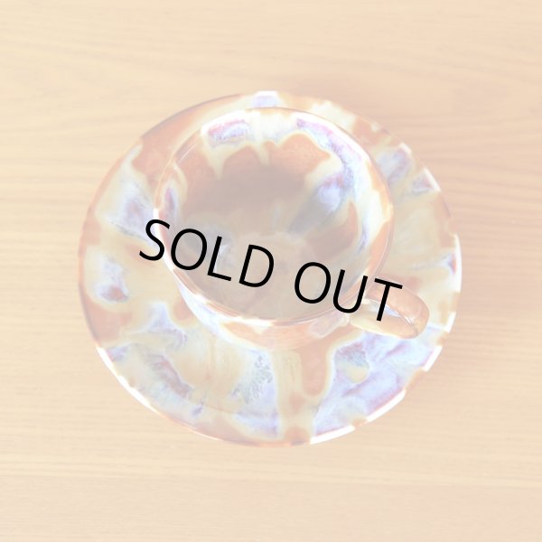 Photo4: Coffee Cup and Saucer Kirameki | Kusuo Baba's work in Shinemon Kiln (4)