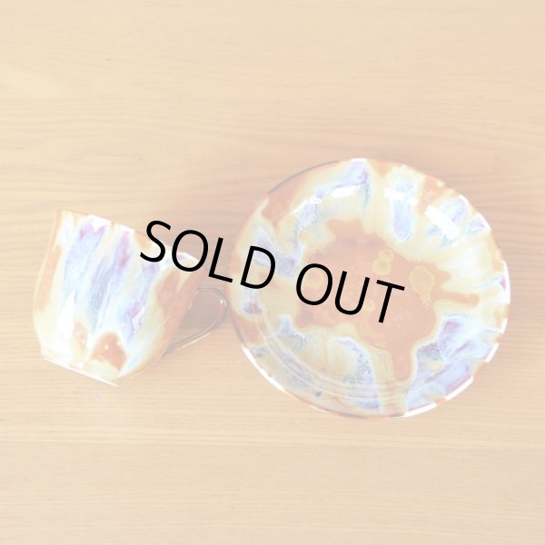 Photo5: Coffee Cup and Saucer Kirameki | Kusuo Baba's work in Shinemon Kiln (5)