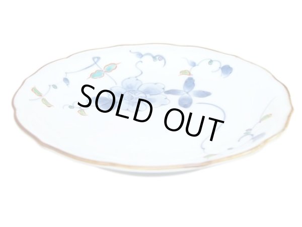 [Made in Japan] Somenishiki hana botan Medium plate