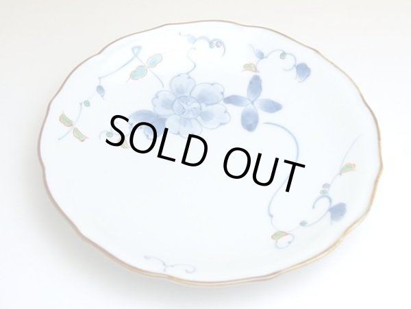 Photo2: Medium Plate (18.5cm) Somenishiki hana botan (2)