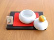 Photo2: Figurine Small Kagami-mochi Orange with wooden stand (2)