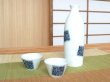 Photo2: Sake set 1 pc Tokkuri bottle and 2 pcs Cups Kakumon tako karakusa (2)