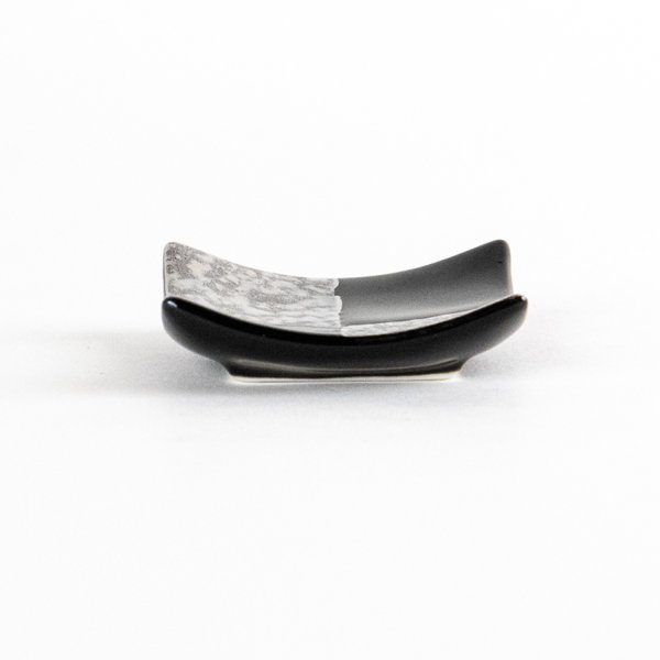 Photo2: Chopstick Rest Ichimatsu Silver & Black (2)