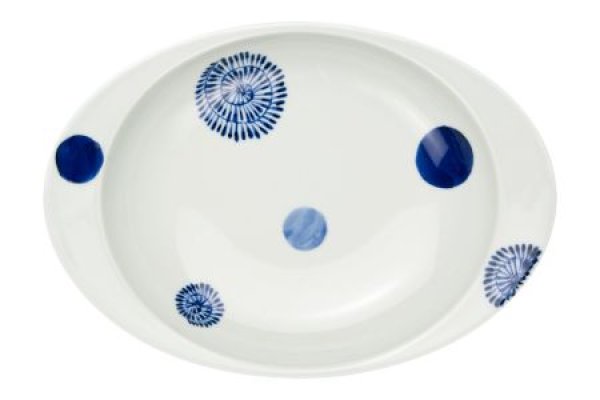 Photo2: Oval dish (26.6cm) Maru-mon (2)