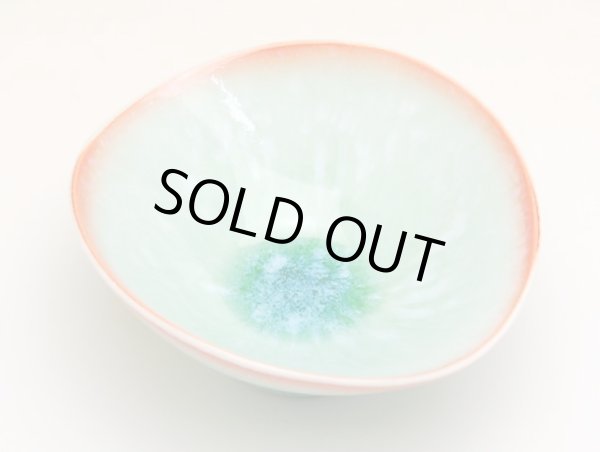 Photo3: Small Bowl (11cm) Fuchibeni green (3)