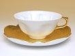 Photo2: Tea Cup and Saucer Hakuji kinsai (Gold) SAKURA shaped Cup (2)