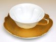 Photo3: Tea Cup and Saucer Hakuji kinsai (Gold) SAKURA shaped Cup (3)