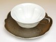 Photo3: Tea Cup and Saucer Hakuji ginsai (Silver) SAKURA shaped Cup (3)