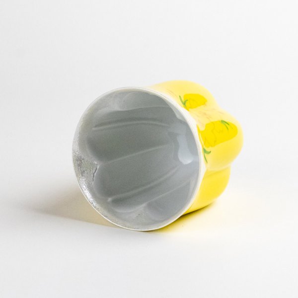Photo4: Yunomi Tea Cup for Green Tea Hana no mai (Yellow) (4)