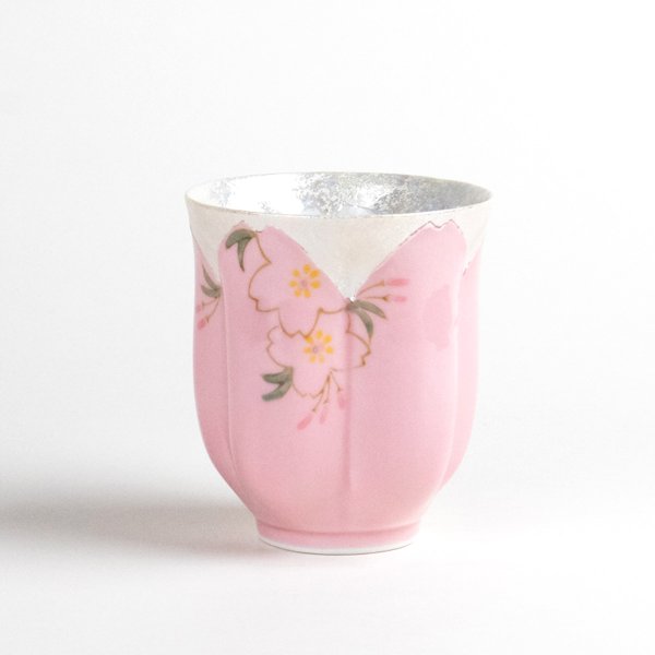 [Made in Japan] Hana no mai (Pink) Japanese green tea cup / SAKURA type(wooden box)