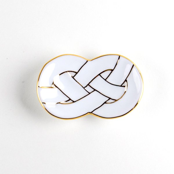 Photo2: Chopstick rest Kinsen awaji musubi (Gold) (2)