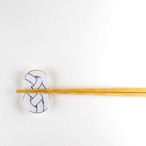 Photo3: Chopstick rest Kinsen awaji musubi (Gold) (3)