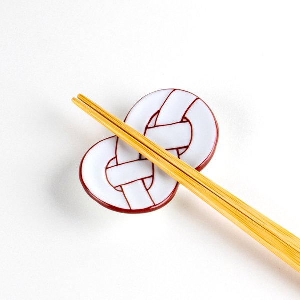 Photo3: Chopstick rest Shusen awaji musubi (Red) (3)