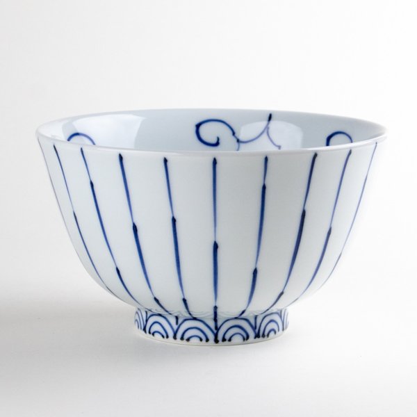 Photo1: Donburi Bowl for Noodles Nami tokusa (15cm/5.9in) (1)