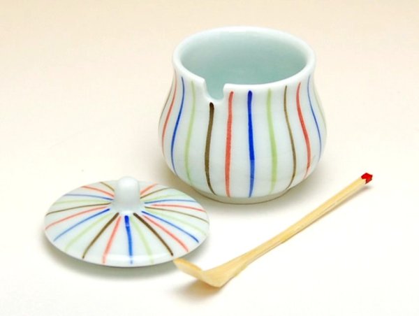 Photo2: Condiment Container with Bamboo Spoon Yonshoku tokusa (2)